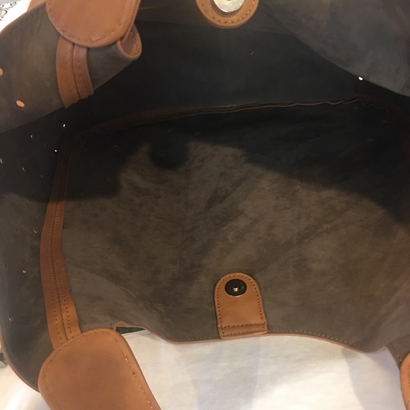 NWOT - Cognac Faux Leather Tote - Picture 3 of 5